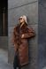 Women's Long Shearling Faux Suede Coat with Belt mahogany, Mahogani, Mahogani, 44, Winter