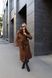 Women's Long Shearling Faux Suede Coat with Belt mahogany, Mahogani, Mahogani, 44, Winter