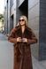 Women's Long Shearling Faux Suede Coat with Belt mahogany, Mahogani, Mahogani, 44, Winter