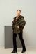 Women's double-sided eco fur parka with fur texture brown with khaki, Brown, Brown, 42, Winter