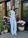Women's summer two-piece suit with vest and wide trousers, Light blue, light blue, 52, summer