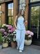 Women's summer two-piece suit with vest and wide trousers, Light blue, light blue, 52, summer