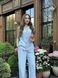 Women's summer two-piece suit with vest and wide trousers, Light blue, light blue, 52, summer