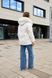 Women's short winter jacket with a fur hood insulated zip up with elastic cuffs and decorative stitching milk , 1221 (a), 1221 (a), 42, Winter