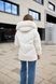 Women's short winter jacket with a fur hood insulated zip up with elastic cuffs and decorative stitching milk , 1221 (a), 1221 (a), 42, Winter