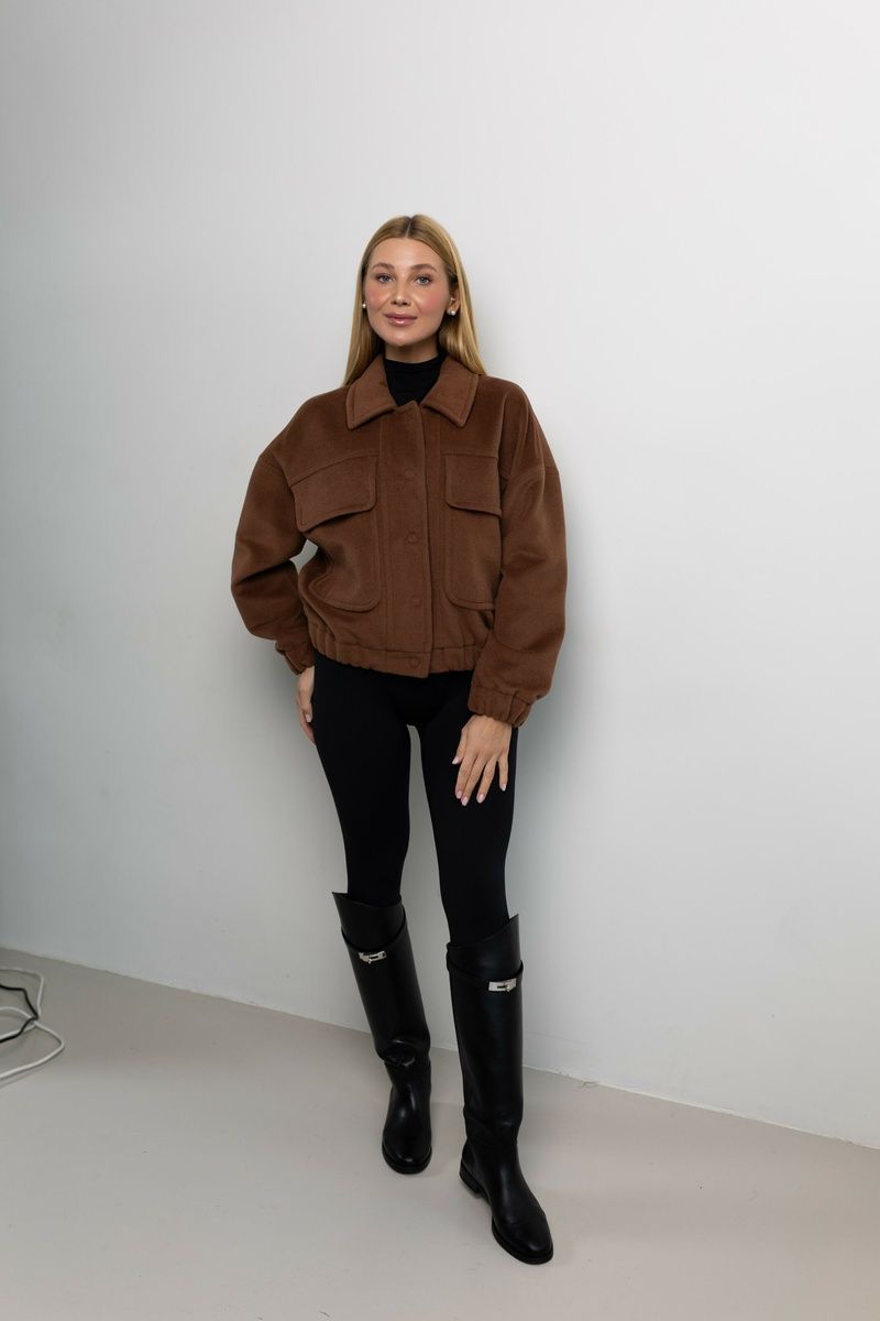 Women's bomber jacket, loose cut, demi-season macadamia, col. 855_макадамія, col. 855_макадамія, 40, Autumn/Spring
