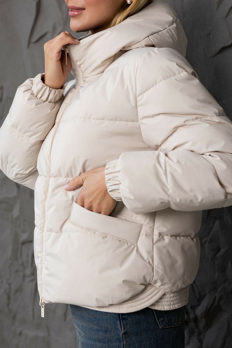 Women's spring oversized jacket with a hood milky, 1221(L), 1221(L), 42