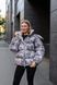 Women's double-sided winter oversized puffer with a detachable hood and print beige, 1437 (а), 1437 (а), 42, Winter
