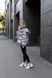 Women's double-sided winter oversized puffer with a detachable hood and print beige, 1437 (а), 1437 (а), 42, Winter
