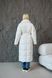Women's long warm down jacket with a belt and hooded neck warmer milk , #1_Молоко, #1_Молоко, 42, Winter
