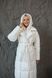 Women's long warm down jacket with a belt and hooded neck warmer milk , #1_Молоко, #1_Молоко, 42, Winter