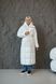 Women's long warm down jacket with a belt and hooded neck warmer milk , #1_Молоко, #1_Молоко, 42, Winter