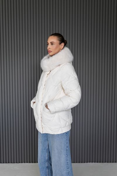 Women&rsquo;s Oversized Quilted Winter Jacket with Hood and Eco Fur, 1221 (a), 46, 1221 (a)
