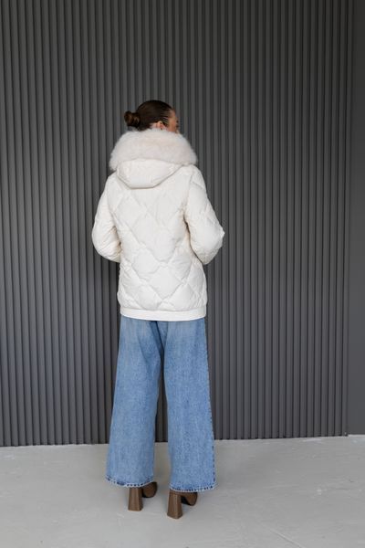 Women&rsquo;s Oversized Quilted Winter Jacket with Hood and Eco Fur, 1221 (a), 46, 1221 (a)