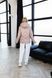 Women's quilted jacket with hood and belt beige for the midseason, #682, #682, 42, Autumn/Spring