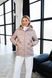 Women's quilted jacket with hood and belt beige for the midseason, #682, #682, 42, Autumn/Spring