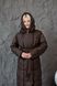 Long straight quilted down jacket with a belt and hood chocolate, #4_Шоколад, #4_Шоколад, 42, Winter
