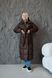 Long straight quilted down jacket with a belt and hood chocolate, #4_Шоколад, #4_Шоколад, 42, Winter