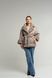 Double-sided eco-fur sheepskin coat with an English collar gray, Silver, Silver, 42, Winter