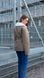 Women's reversible winter aviator sheepskin coat with eco leather and fur with a belt dark beige, Dark Beige, Dark beige, 42, Winter