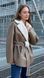 Women's reversible winter aviator sheepskin coat with eco leather and fur with a belt dark beige, Dark Beige, Dark beige, 42, Winter