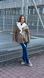 Women's reversible winter aviator sheepskin coat with eco leather and fur with a belt dark beige, Dark Beige, Dark beige, 42, Winter