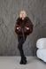 Women's reversible winter eco-fur parka with fur and belt dark brown, D.Brown, D.Brown, 40, Winter