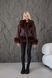 Women's reversible winter eco-fur parka with fur and belt dark brown, D.Brown, D.Brown, 40, Winter