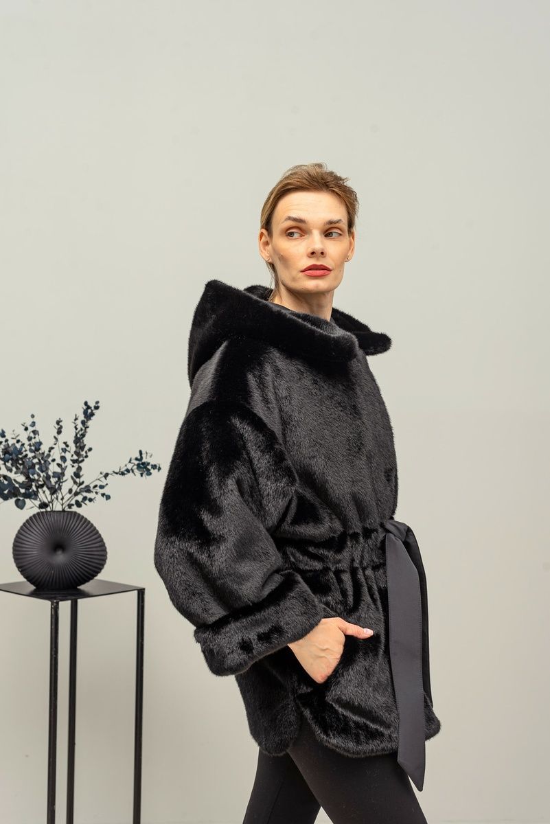 Ecofur  park coat double-sided black, 178_Black, 178_Black, 42, Winter
