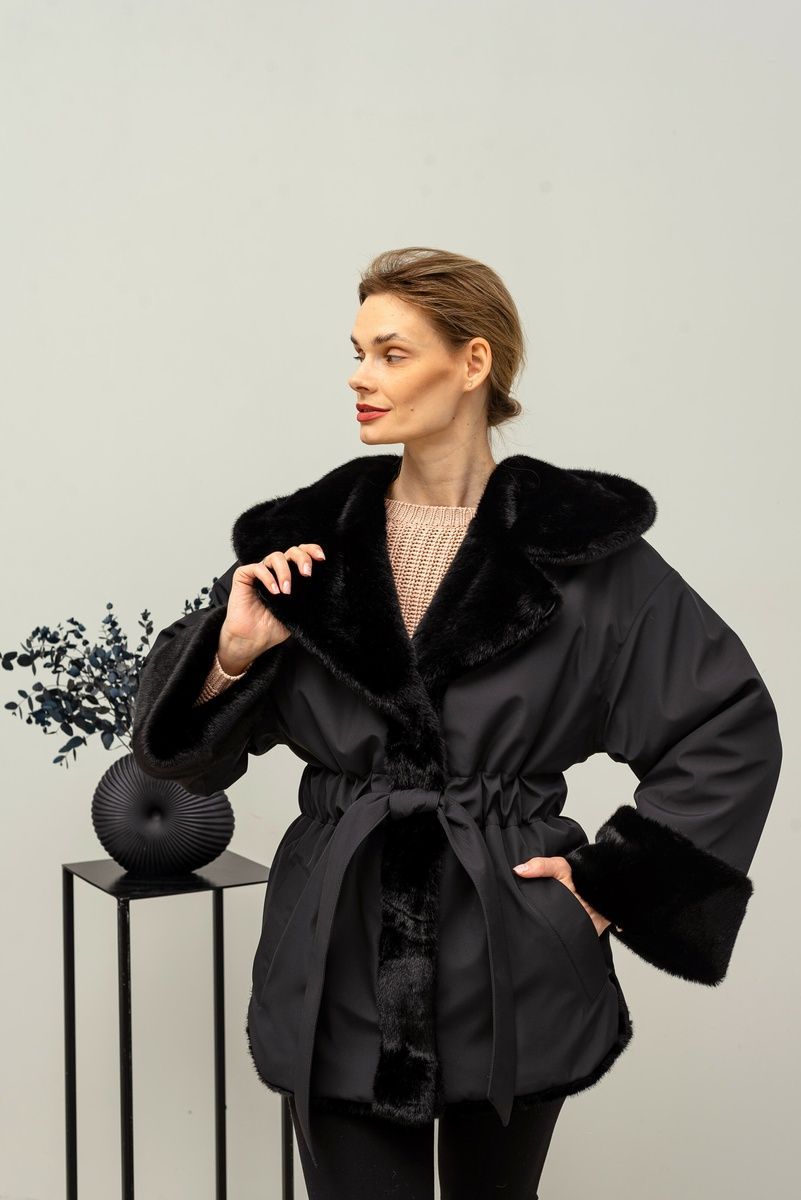 Ecofur  park coat double-sided black, 178_Black, 178_Black, 42, Winter