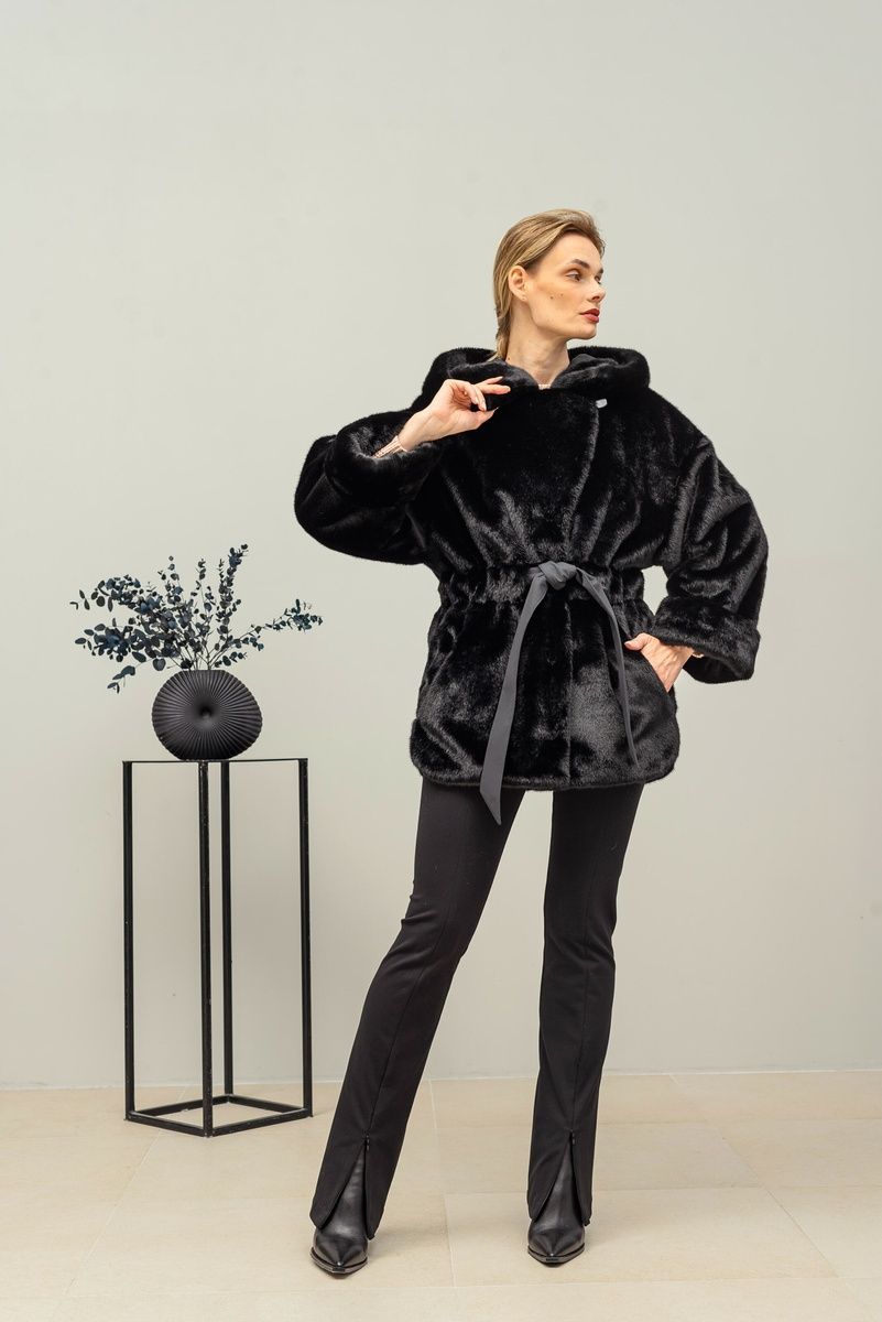 Ecofur  park coat double-sided black, 178_Black, 178_Black, 42, Winter