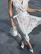 Women's summer cloth midi with flower print and belt, Оливковий, Olive, 46