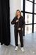 Women's jogger sweatpants with side stripes and a high waist, Black, Black, 42, Autumn/Spring