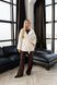Short women's eco-fur coat with a sewn-in belt, cream-colored, #Milk, #Milk, 44, Autumn/Spring