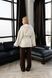 Short women's eco-fur coat with a sewn-in belt, cream-colored, #Milk, #Milk, 44, Autumn/Spring