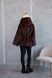 Women's Reversible Short Hooded Faux Fur Shearling Coat mahogany, Mahogani, Mahogani, 42