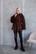 Women's Reversible Short Hooded Faux Fur Shearling Coat mahogany, Mahogani, Mahogani, 42