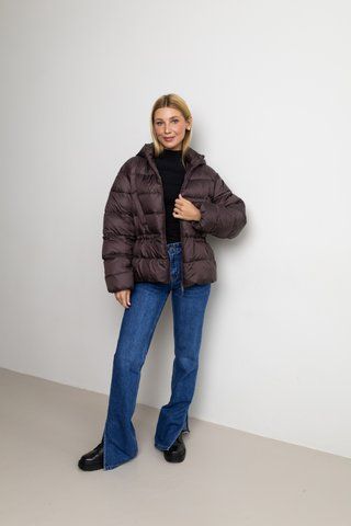 Женская демисезонная куртка oversize с отстегивающимся капюшоном К-329 фото
