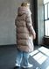 Warm women's jacket with a belt  hood, and patch pockets beige, 1437 (а), 1437 (а), 44, Winter