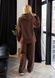 Women's palazzo pants with a loose fit and high waist, chocolate, Chocolate, 44, Autumn/Spring