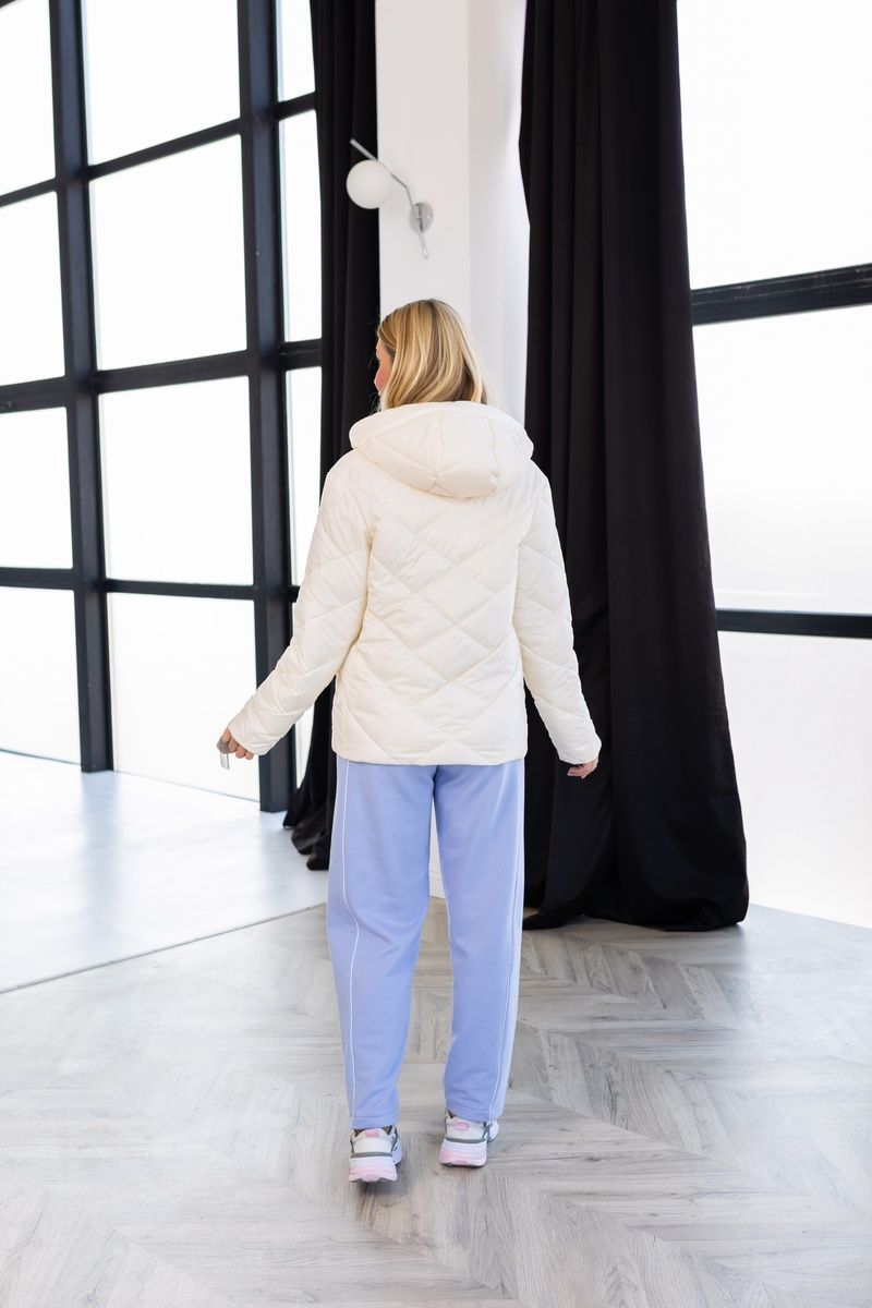Women's oversized spring jacket with a hood milky, 1226, 1226, 42, Autumn/Spring