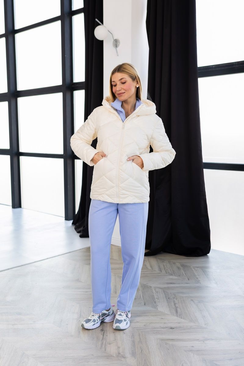 Women's oversized spring jacket with a hood milky, 1226, 1226, 42, Autumn/Spring