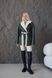 Women's reversible winter aviator coat with belt made of eco leather and fur dark green, Green, Green, 42, Winter