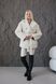 Women's reversible winter aviator coat with belt made of eco leather and fur dark green, Green, Green, 42, Winter