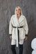 Women's reversible winter aviator coat with belt made of eco leather and fur dark green, Green, Green, 42, Winter