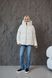 Insulated women's waterproof jacket with a zipper deep hood pockets cuffs  and a drawstring at the bottom in cream, C003_milk, C003_milk, 44, Winter