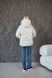 Insulated women's waterproof jacket with a zipper deep hood pockets cuffs  and a drawstring at the bottom in cream, C003_milk, C003_milk, 44, Winter