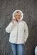 Insulated women's waterproof jacket with a zipper deep hood pockets cuffs  and a drawstring at the bottom in cream, C003_milk, C003_milk, 44, Winter