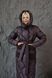 Warm women's jacket with a belt, hood, and patch pockets chocolate, 642 (L), 642 (L), 42, Winter
