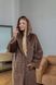 Женская шуба из экомеха под норку с капюшоном макадамия N165V фото 4